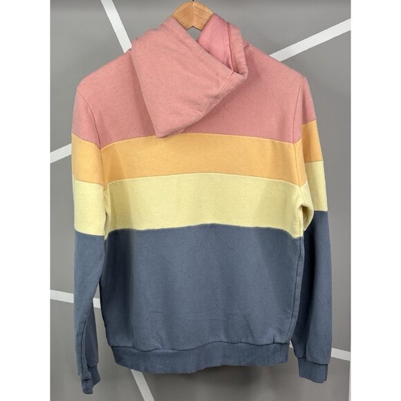 Marine Layer Archive Colorblock Hoodie Men’s Small Blue Yellow Pink Pullover - Picture 2 of 16